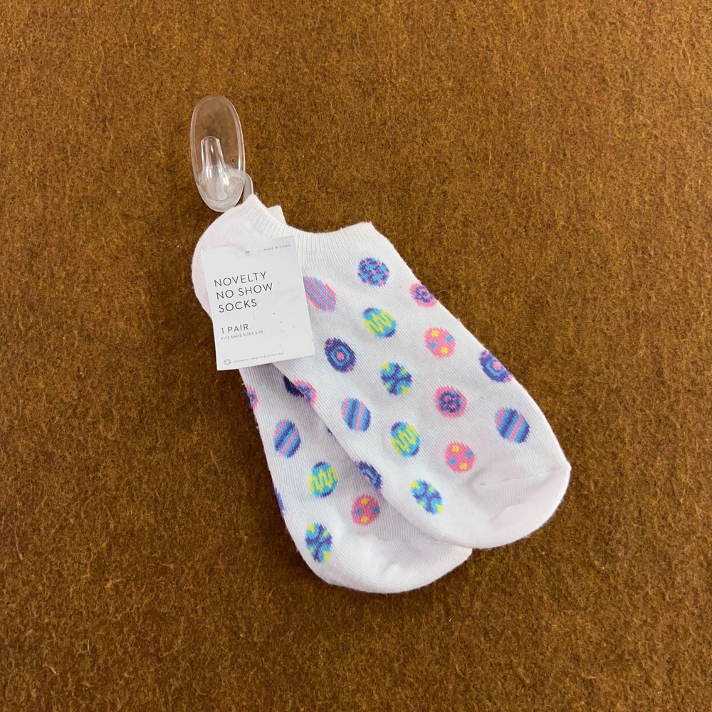 Kohl's Women 5-10 White Easter Egg Hunt Novelty No Show Socks NWT